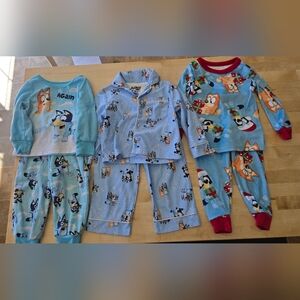 Kids Bluey Pajamas Set - Blue and Red